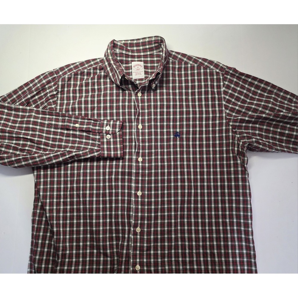Brooks Brothers Mens Size M Long Sleeve Plaid Button Down Shirt‎